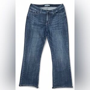 Lee Slender Secret Flare Jeans Dark Wash Rhinestone Embellished Denim Size 12